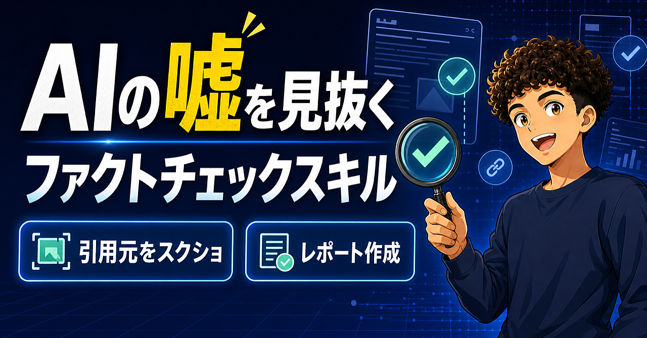 【スキル付き】スクショでAIの嘘を見抜く！ファクトチェック