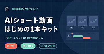 AI動画を15秒・3カットの完成物にする実務キット【PDF・Excel・指示文7種】