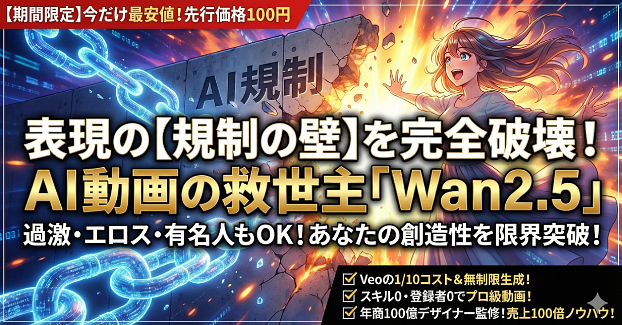 【期間限定】表現の壁を打ち破る!AI動画生成の救世主「Wan2.5」で、あなたの創造性を限界突破させる完全ガイド
