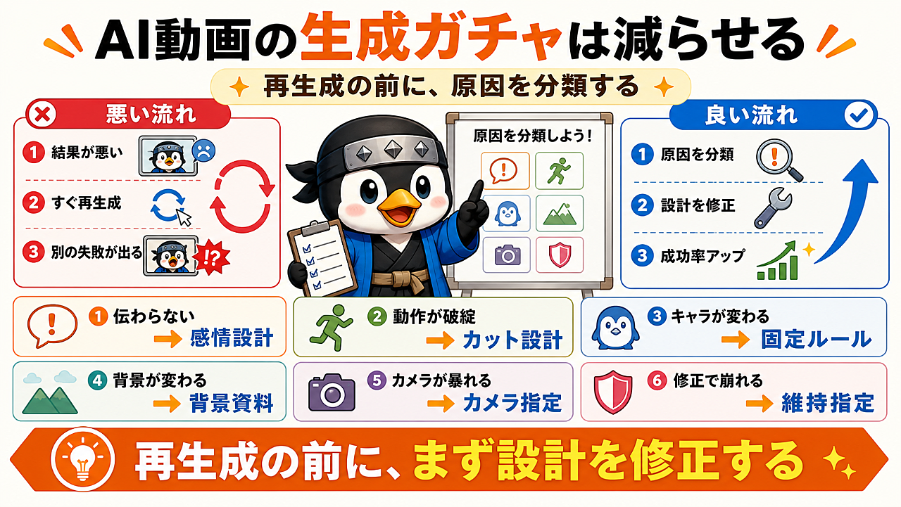AI動画の生成ガチャは減らせる