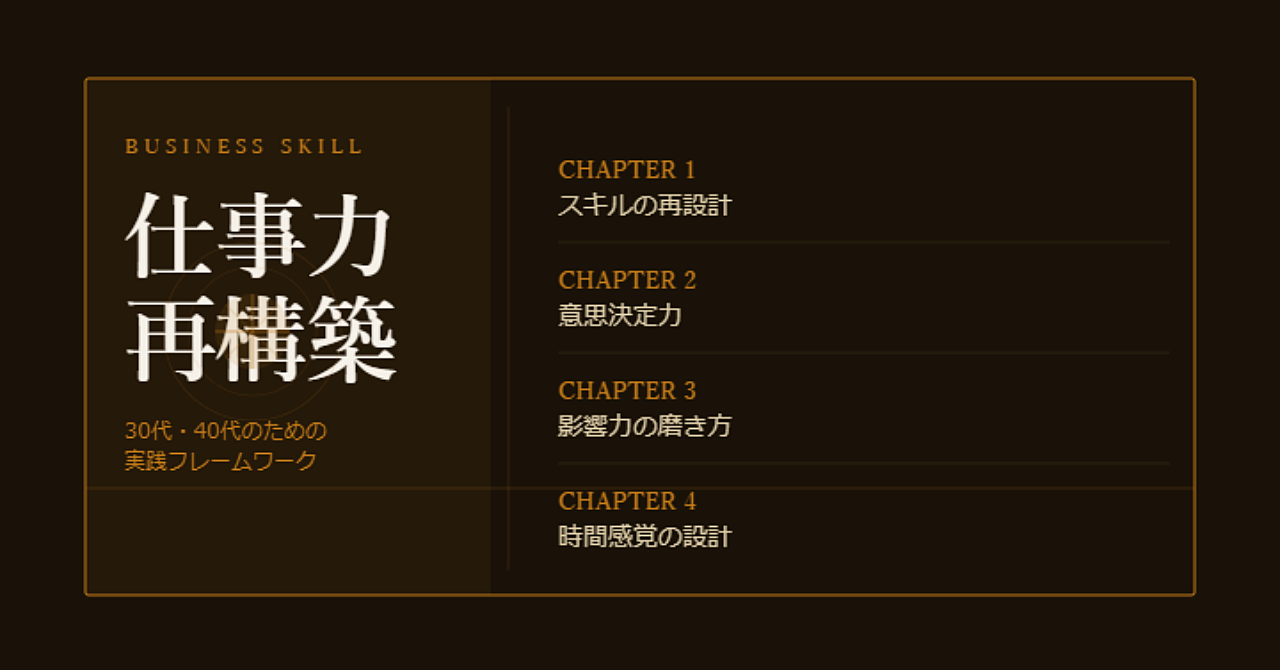 ３０代・４０代のビジネスパーソンが今すぐ身につけるべき「仕事力」の再構築