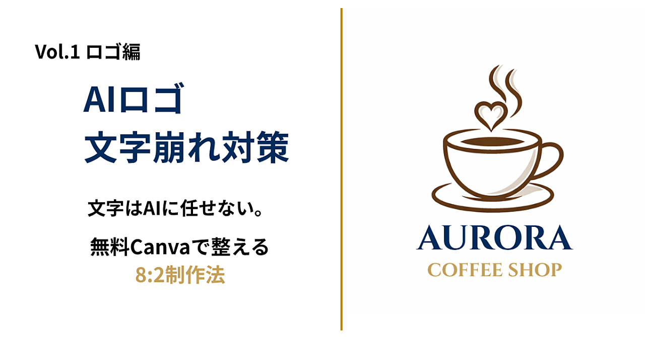 AIロゴの「文字崩れ」を避ける方法｜無料Canvaで整える8:2ロゴ制作チェックリスト Vol.1