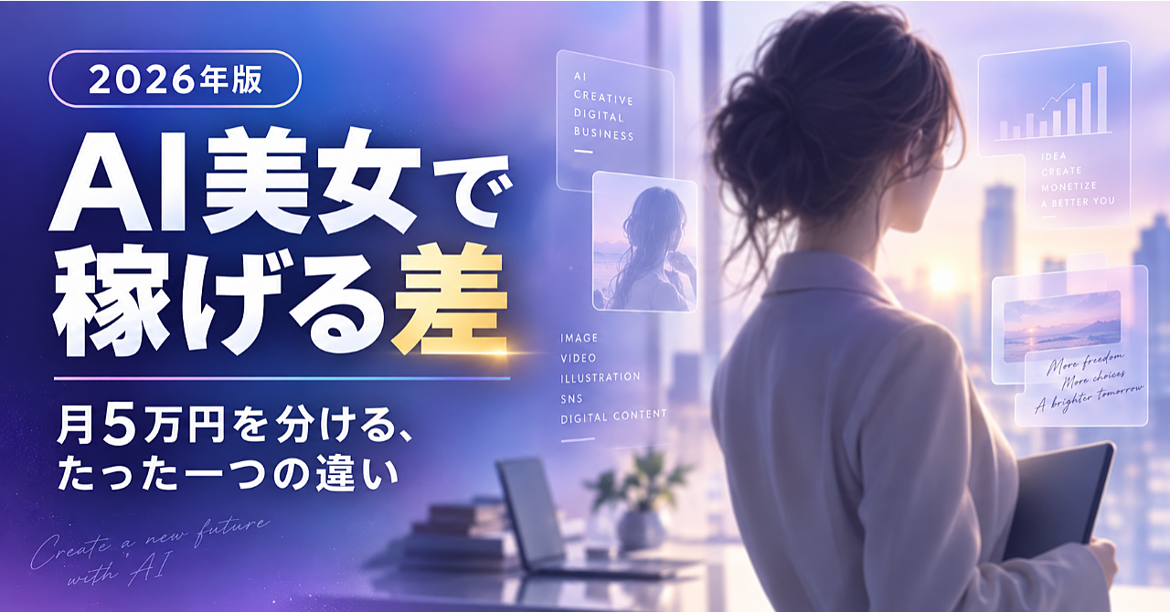 AI美女で月5万円は「運」じゃない。稼げる人と稼げない人を分ける、たった一つの違いのアイキャッチ画像