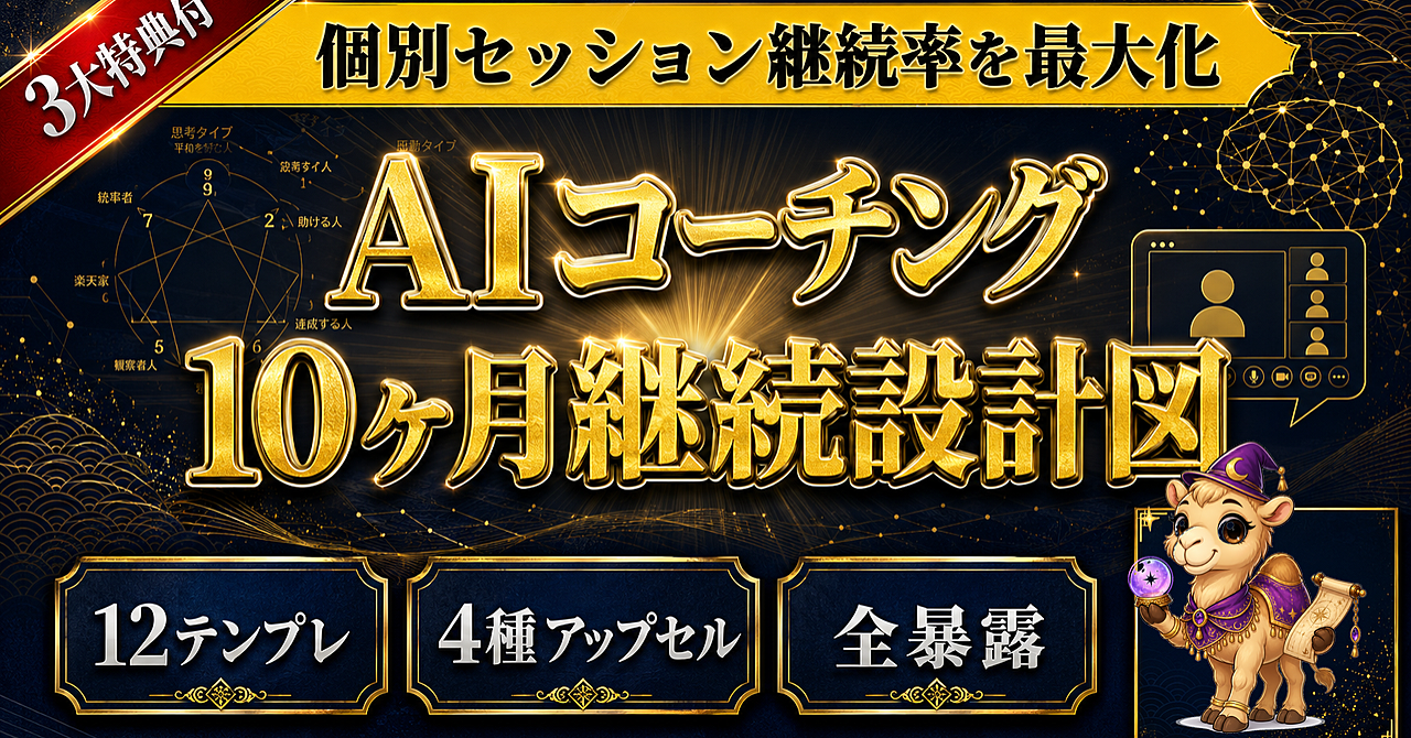 【AIコーチング】10ヶ月継続プログラム設計バイブル｜個別セッション完全攻略マニュアル