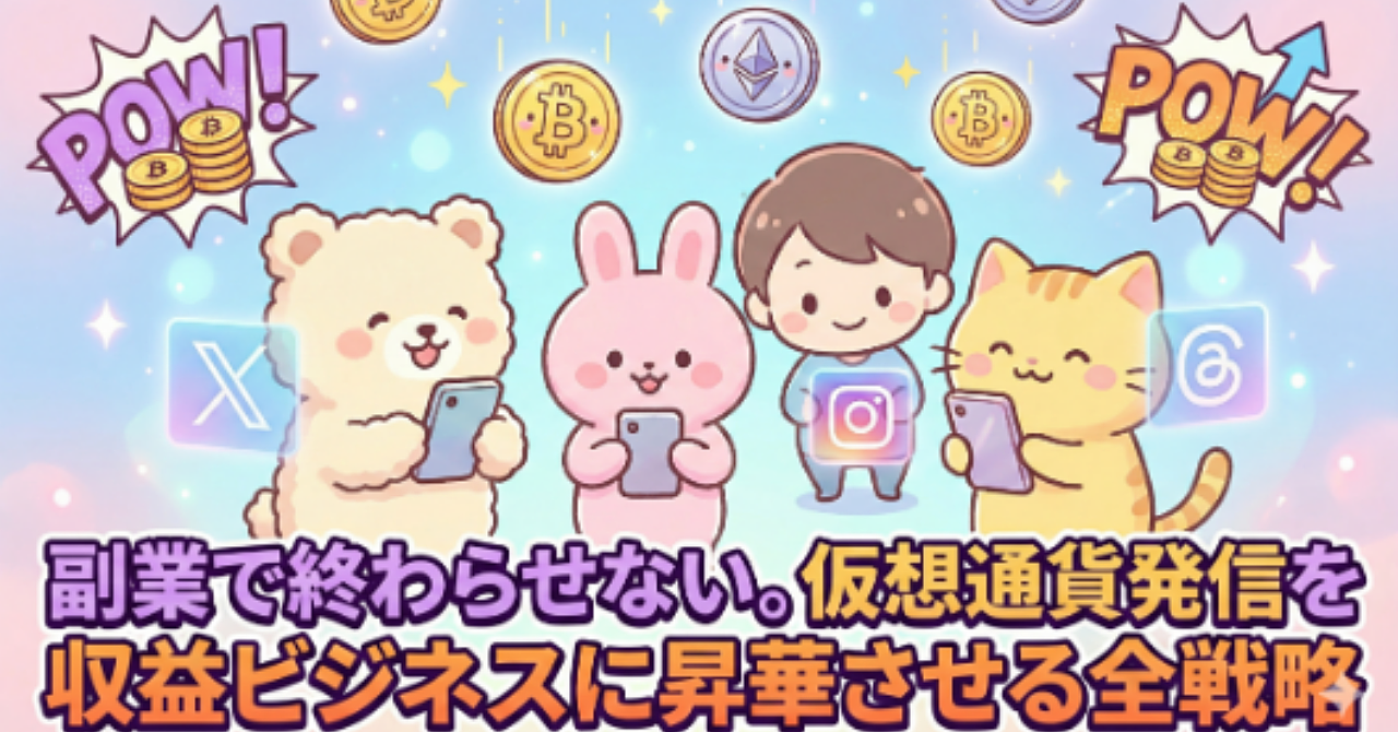 副業で終わらせない。
仮想通貨発信を収益ビジネスに昇華させる全戦略