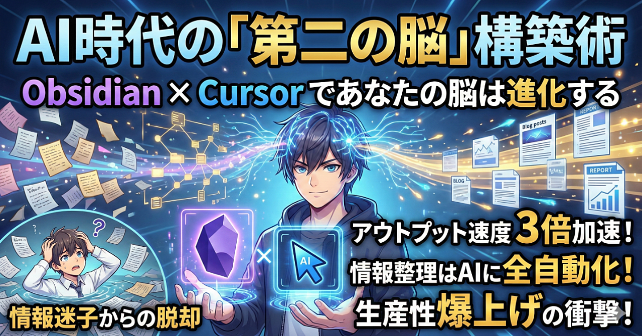 AI時代の最強知識管理術!ObsidianとCursorであなたの脳を拡張する方法