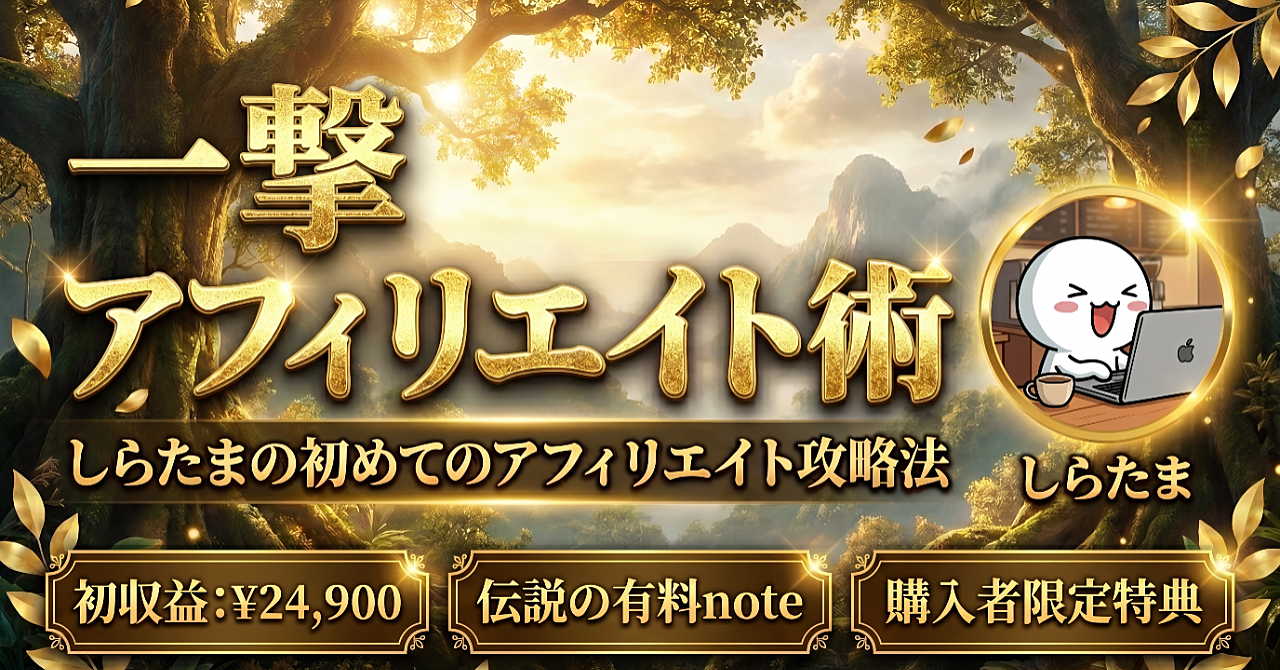 【幻のnote】しらたまが過去に販売していた『一撃アフィリエイト術』