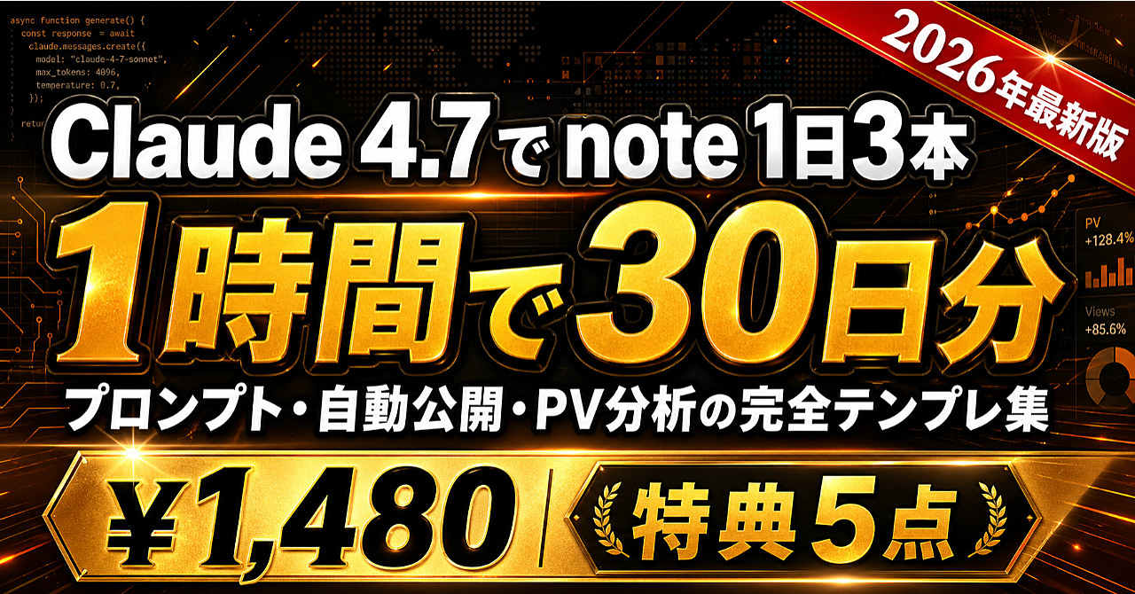 【執筆ワークフロー】Claude Codeでnote記事制作を整える設計書——プロンプト構築・公開支援・PV分析