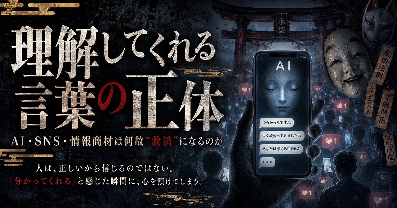 「理解してくれる言葉」の正体
――AI・SNS・情報商材は何故“救済”になるのか――