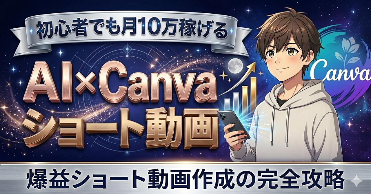 『時短１日３０分＝月１０万円稼ぐ』AI×Canvaショート動画完全攻略ガイド