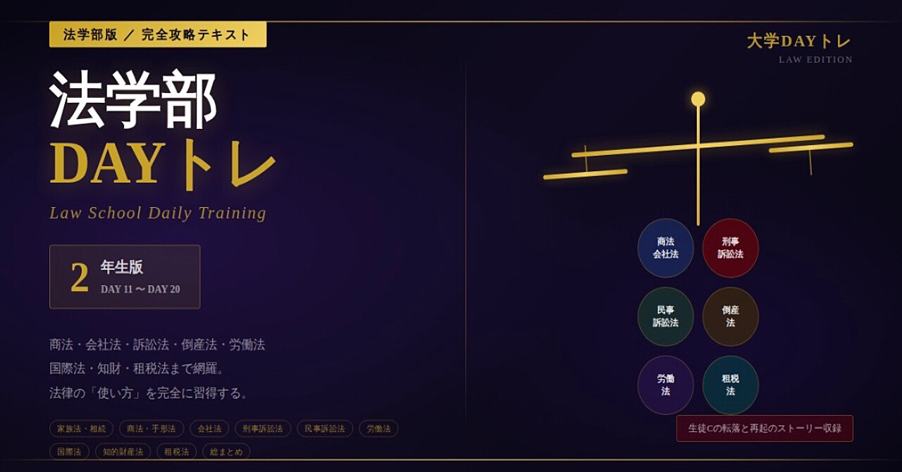 大学DAYトレ 法学部2年生版｜専門科目を10日で攻略して就活の武器にする教科書