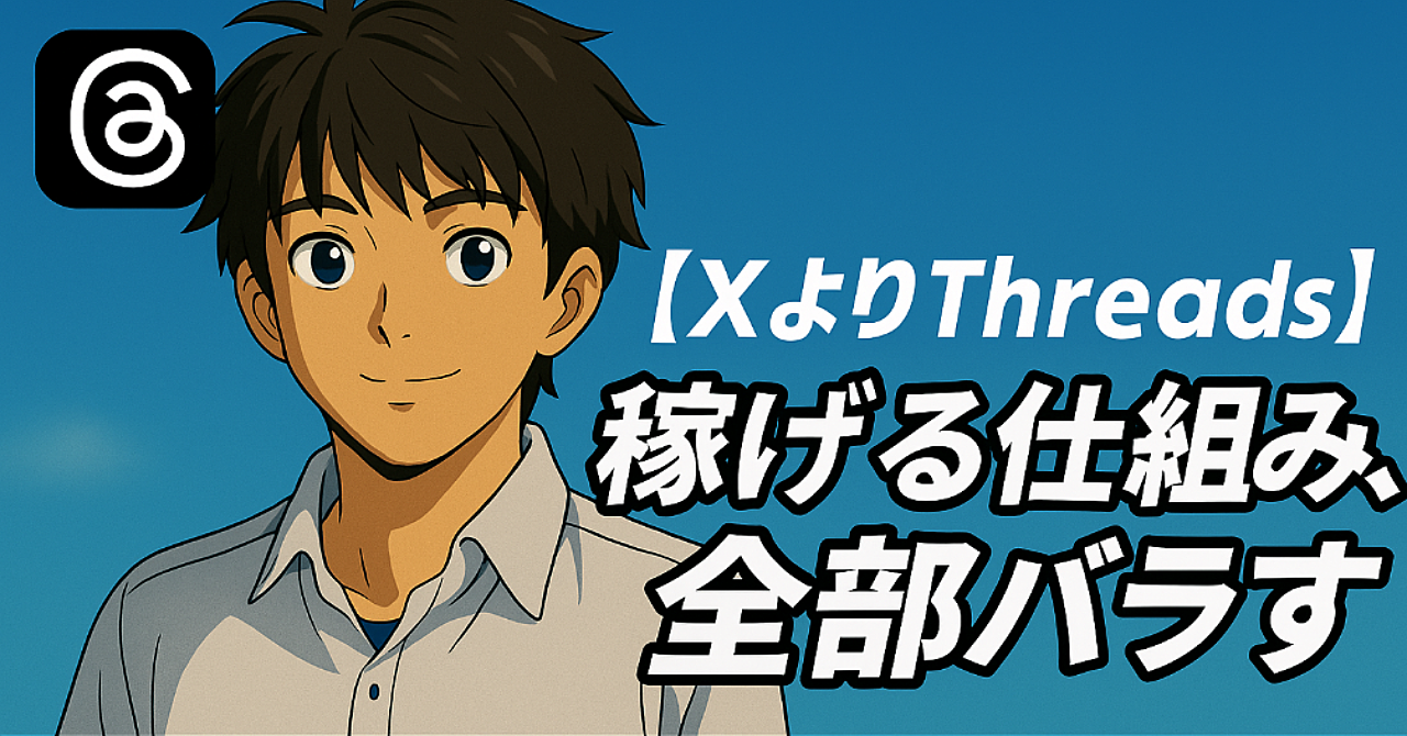 「XよりThreads」今始めれば勝てるSNS!稼げる仕組み、全部バラす