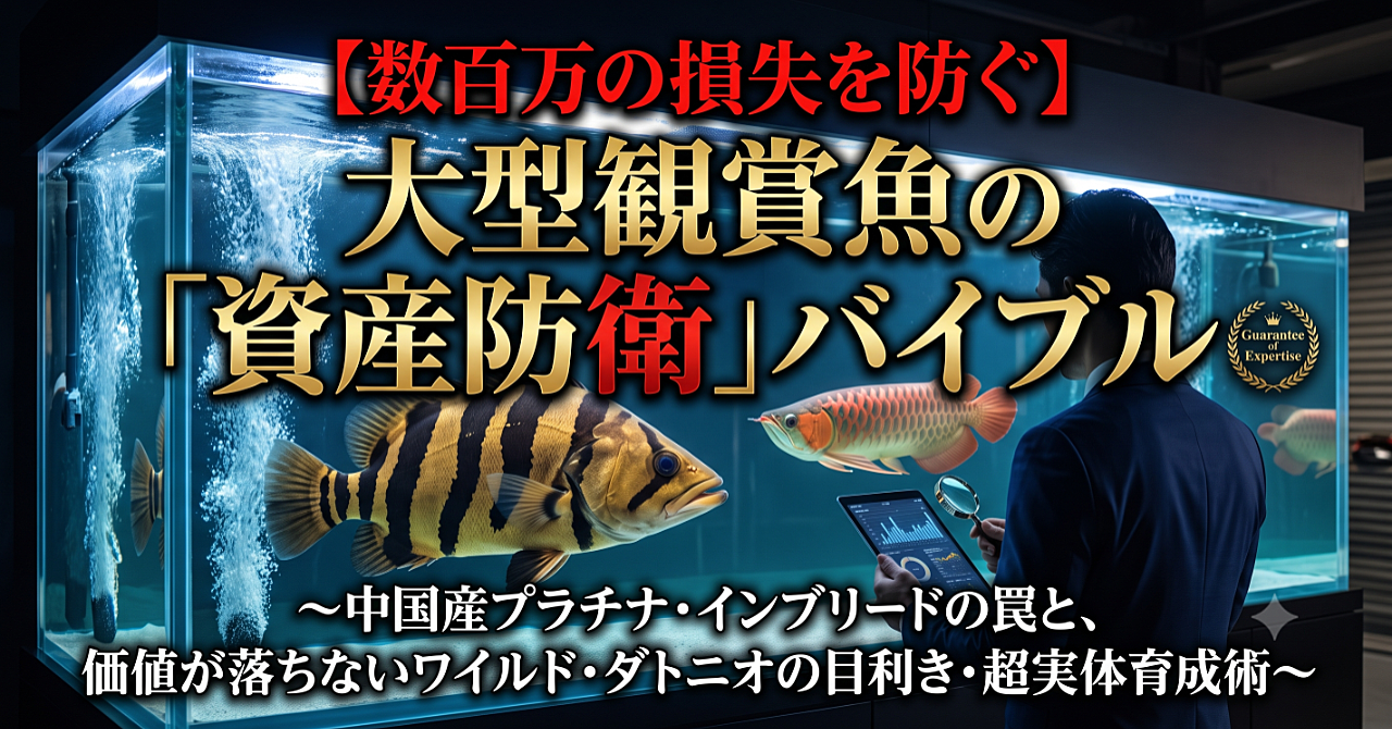 【数百万の損失を防ぐ】大型観賞魚の「資産防衛」バイブル 〜中国産プラチナ・インブリードの罠と、価値が落ちないワイルド・ダトニオの目利き・超実体育成術〜