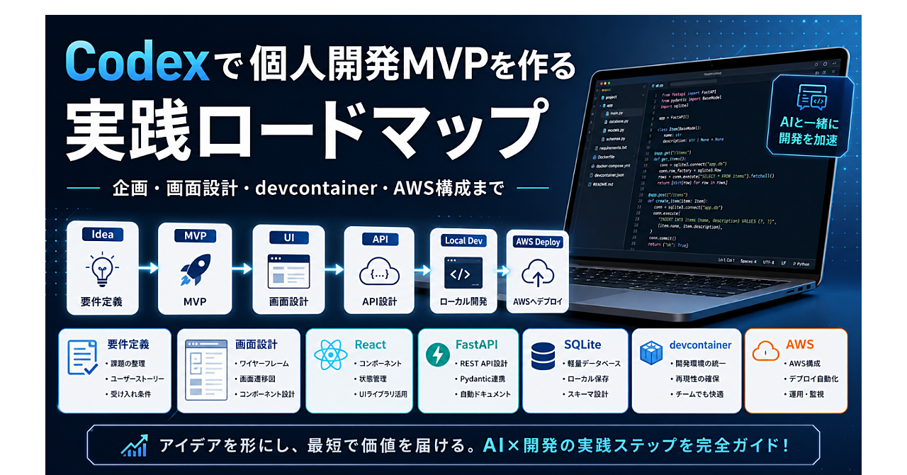 Codexで個人開発MVPを作る実践ロードマップ