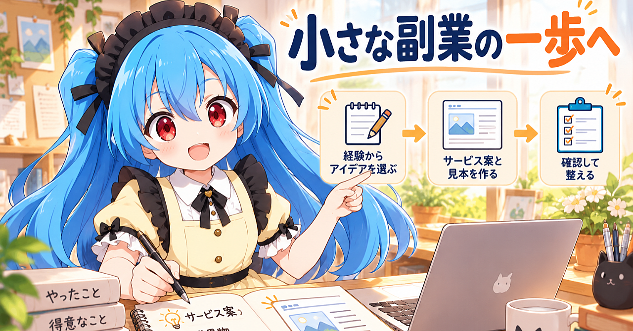 【副業の最初の一歩】AIで「何を売るか」を決める――経験の棚卸しから小さなサービス作りまでのアイキャッチ画像