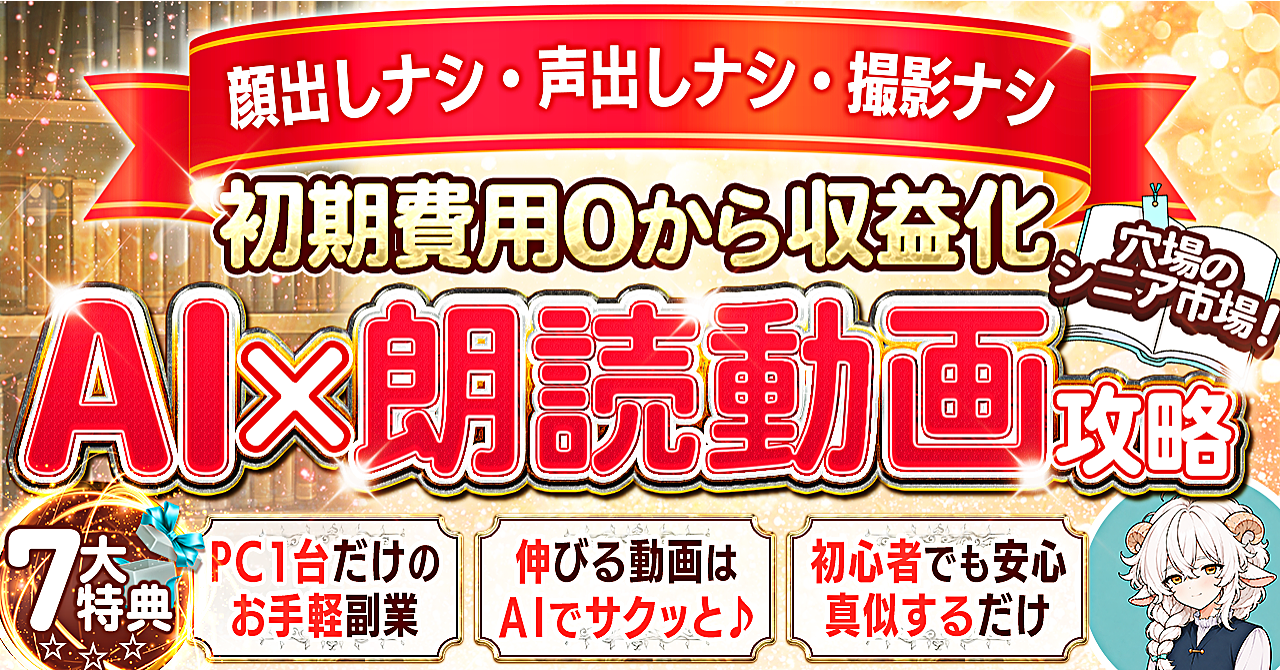 【35大特典付】らむりさんのBrain「広がるシニア市場で収益化を目指す【カメラ・マイク不要】3つの無料ツールだけで始める初心者OKのAI×朗読YouTube副業」評判口コミ感想レビュー
