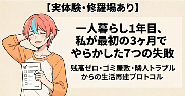 【実体験・修羅場あり】一人暮らし1年目、私が最初の3ヶ月でやらかした7つの失敗