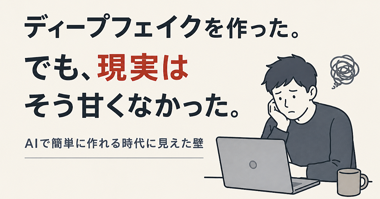 ディープフェイクを作った。でも、現実はそう甘くなかった。