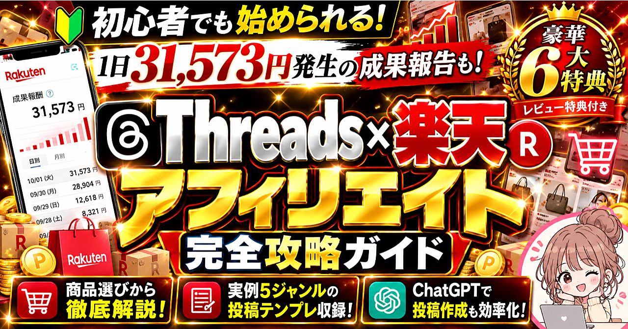 【35大特典付】エルさんのBrain「【初心者向け完全版】Threads×楽天アフィリエイト攻略｜商品選びから投稿作成・導線設計まで徹底解説」評判口コミ感想レビュー