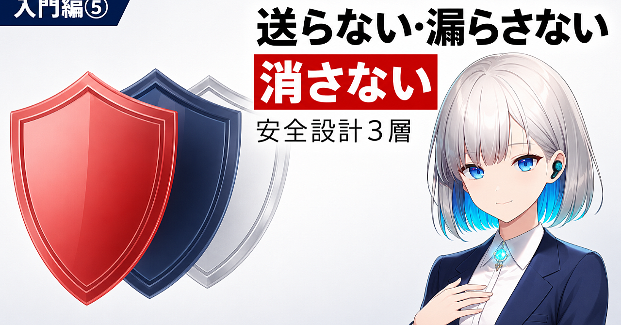 【入門編⑤】勝手に送らない漏らさない消さない、安全設計3層のアイキャッチ画像