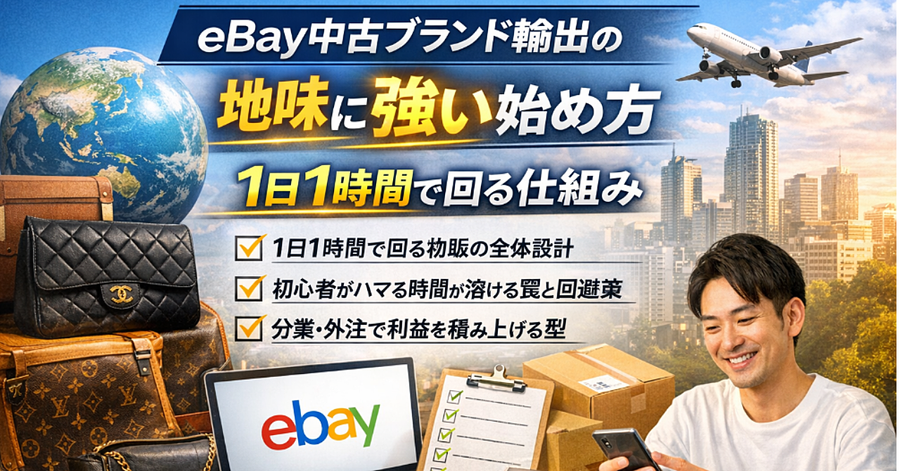 eBay中古ブランド輸出の地味に強い始め方：1日1時間で回る仕組み