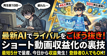 AIで動画作成はもう古い!最新ツールでライバルをごぼう抜きする、ショート動画収益化の裏技