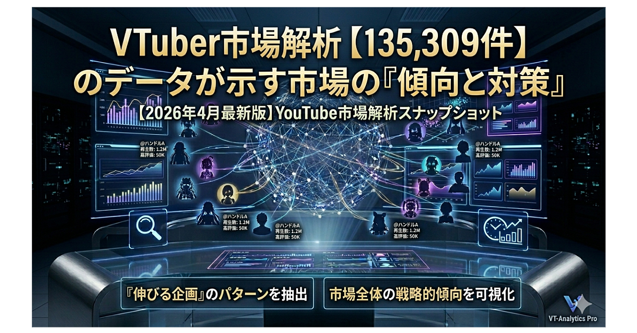 【2026年4月最新版】VTuber市場トップ層：107名の戦略を可視化する。『完成型のデータ解析ツール』