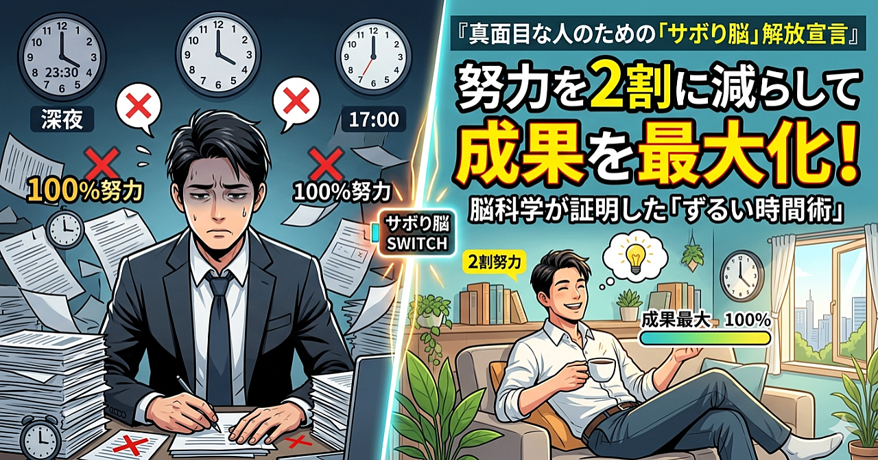 『真面目な人のための「サボり脳」解放宣言』〜脳科学が証明した、努力を２割に減らして成果を最大化する非道な時間術