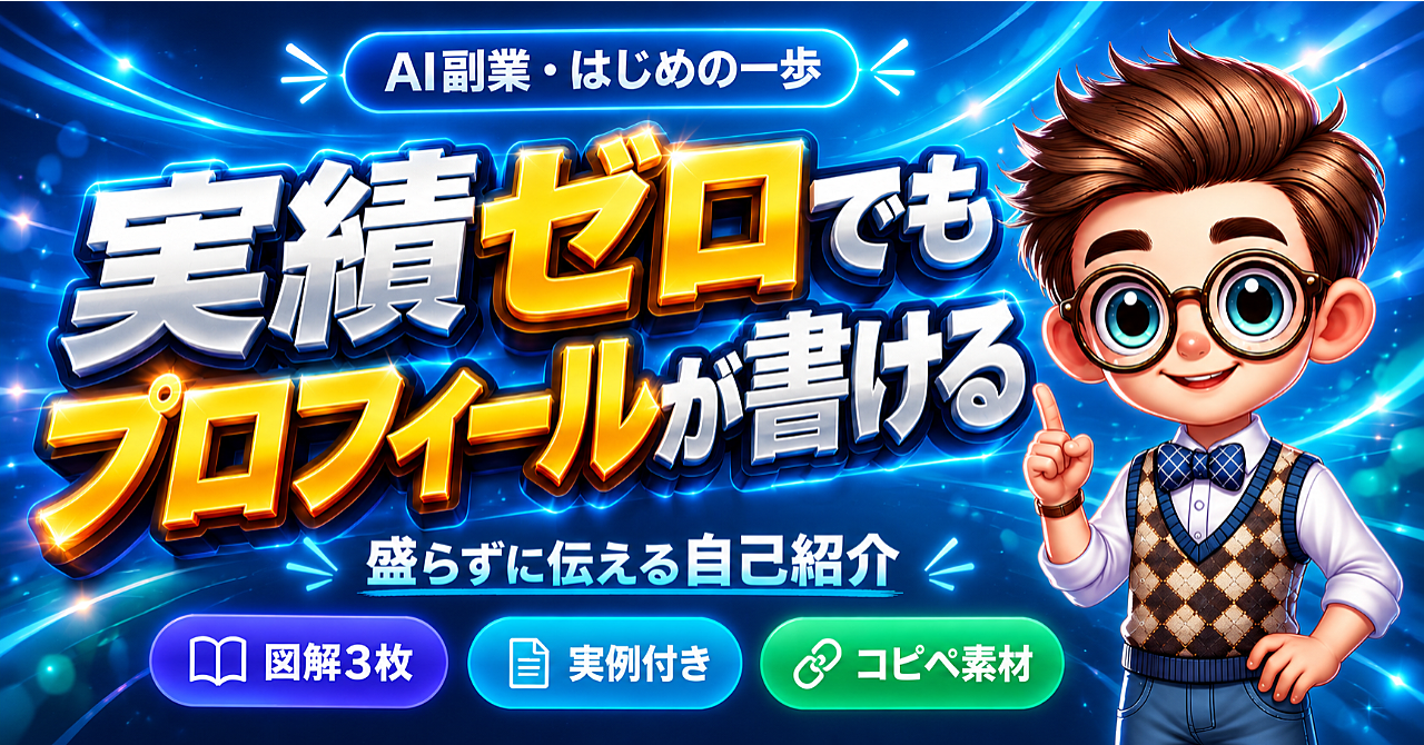 実績ゼロでもプロフィールが書けるのアイキャッチ画像
