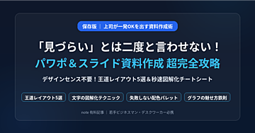 【若手必携】「見づらい」とは二度と言わせない！上司に一発OKをもらうPowerPoint＆Googleスライド資料作成・図解化超完全攻略チートシート
