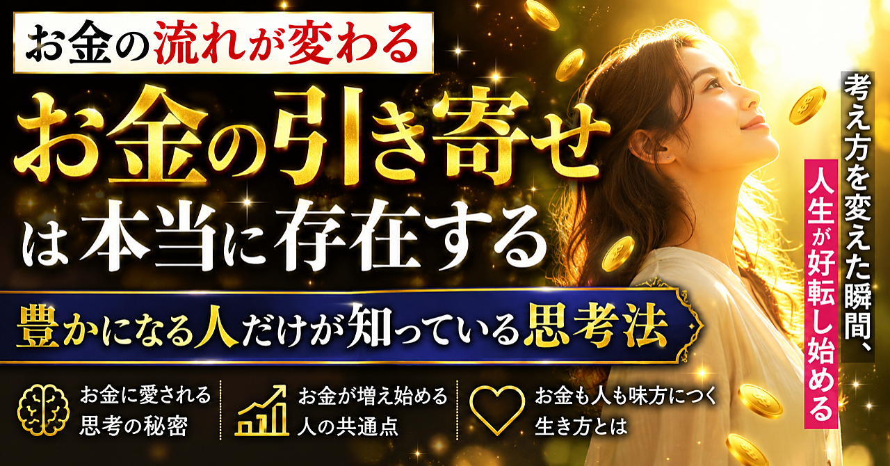 「お金の引き寄せ」は本当に存在する｜豊かになる人だけが知っている思考法