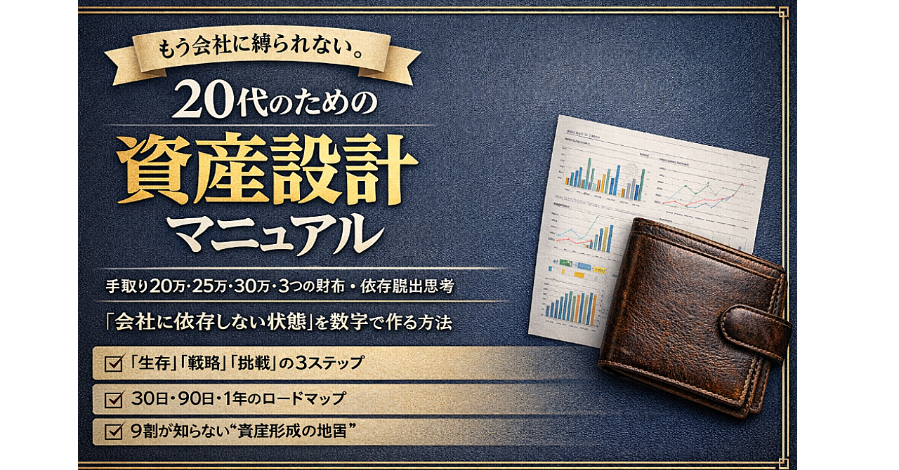 20代で会社に依存しない人生を完成させる
― 資産設計書・完全ロードマップ ―