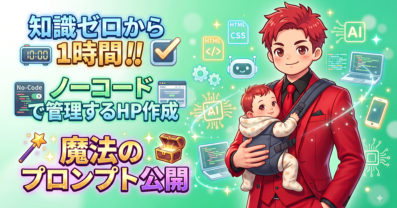 【限定10本・980円】知識ゼロから1時間で公式HPが完成!AIを「専属エンジニア」に変える魔法のプロンプトのアイキャッチ画像