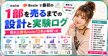 note/Brainで最初の1部を売るまでの設計と実験ログ｜売れた無名note12本の解剖つき