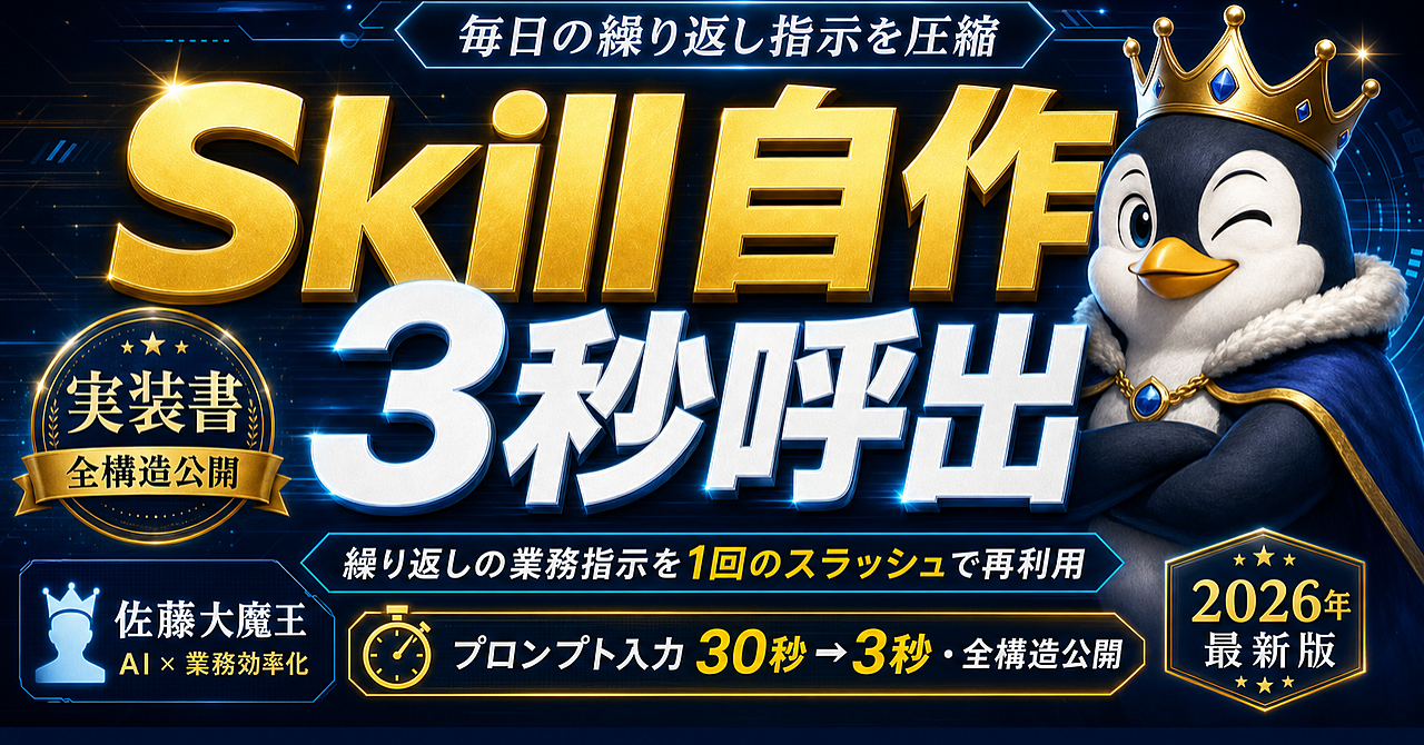 【今日だけ980円】Claude Code Skill自作｜毎日の繰り返し指示を3秒に圧縮する実装書