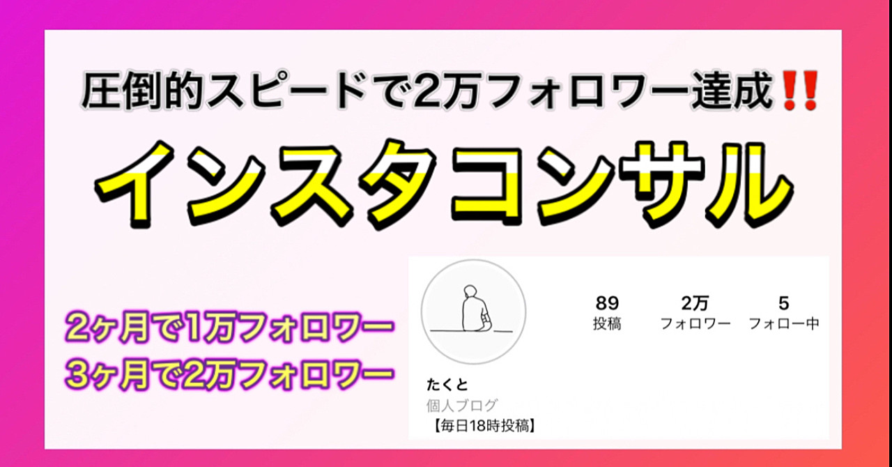 【インスタコンサル】知識0、実績0から2ヶ月で1万フォロワー、3ヶ月で2万フォロワーを達成した、インスタ運用法を全て伝授