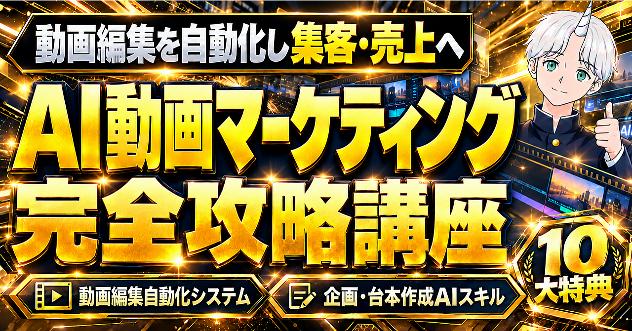 【35大特典付】FujinさんのBrain「AI動画マーケティング完全攻略講座｜動画編集を自動化し、集客・売上につなげる実践メソッド」評判口コミ感想レビュー