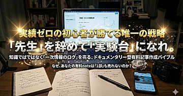 【note有料記事の書き方】実績ゼロの初心者が「過程」を売って収益化する全戦略｜ネタ出し30選付