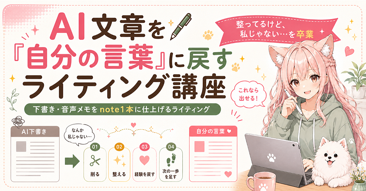 AI文章を「自分の言葉」に戻すライティング講座