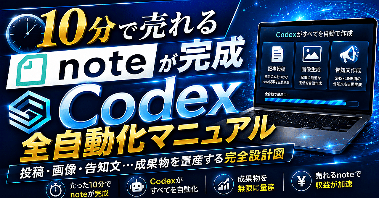 最短30分でスタート】Codexコンテンツ制作パック｜note・Tips・Brain