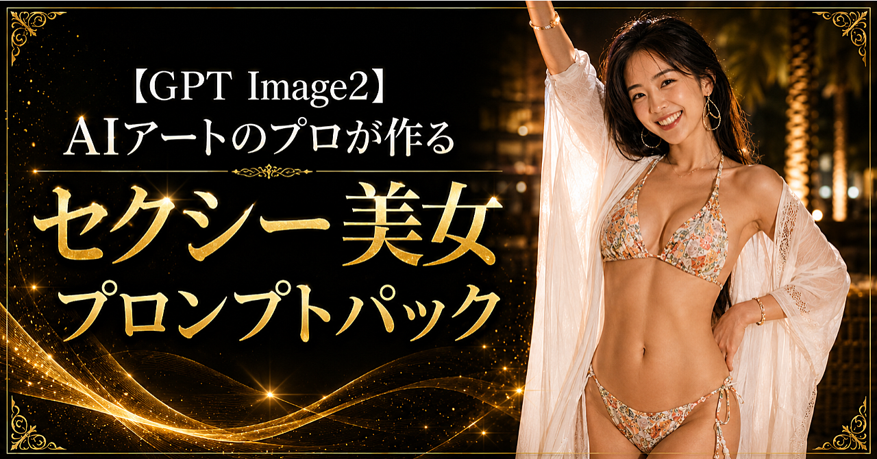 【GPT Image2】セクシー美女プロンプトパック  SNS総フォロワー16万人超えAIアートのプロ総監修