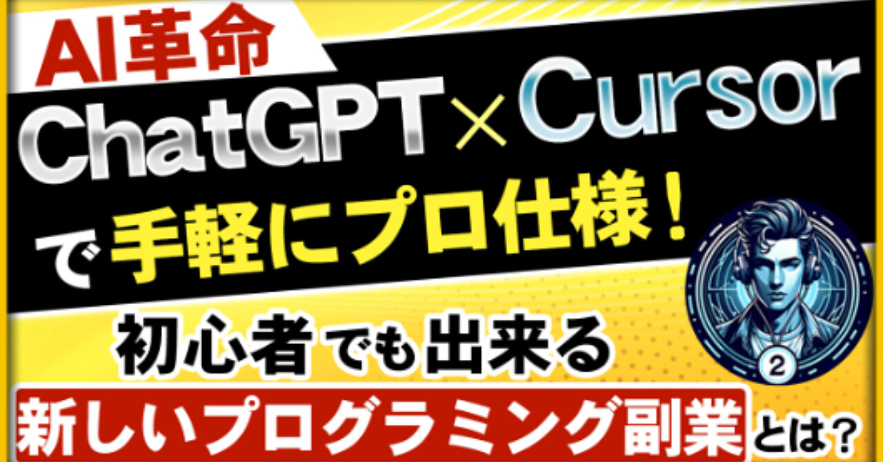 【AI革命】GPT4×Cursorで手軽にプロ仕様！初心者でもできる新しいプログラミング副業とは？