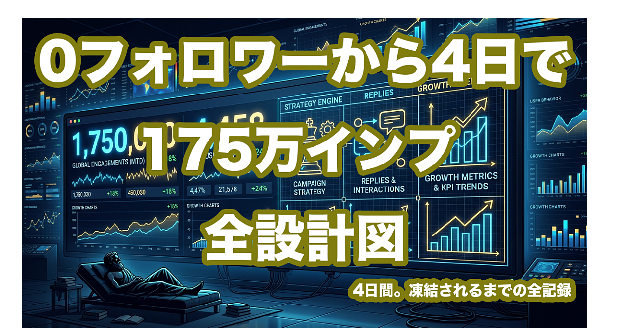 【X運用完全版】0フォロワーから4日で175万インプ出して凍結された全設計図