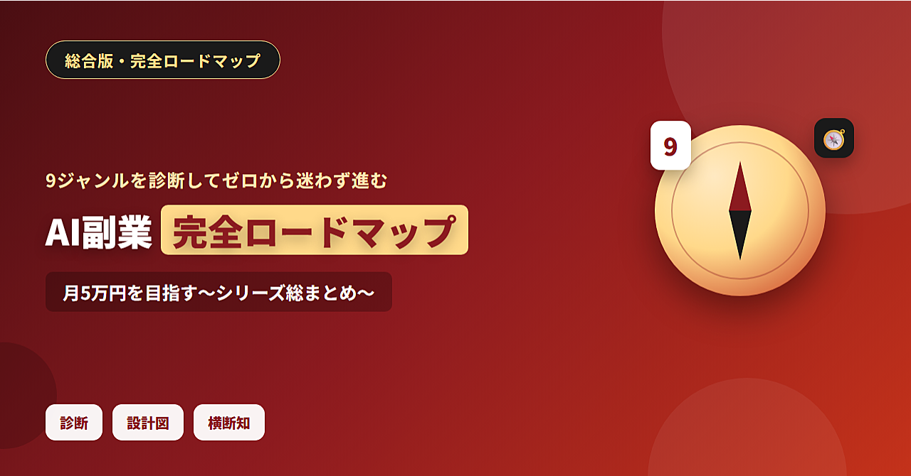 【総合版】AI副業 完全ロードマップ〜ゼロから月5万円を目指す〜のアイキャッチ画像