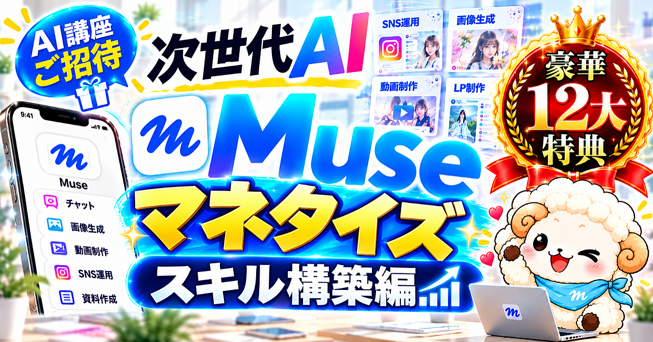 次世代AI Muse 完全攻略【スキル販売編】自分のスキルを作って届ける実践マニュアルのアイキャッチ画像