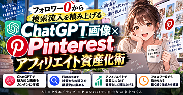 フォロワー0から検索流入を積み上げる ChatGPT画像×Pinterestアフィリエイト資産化術