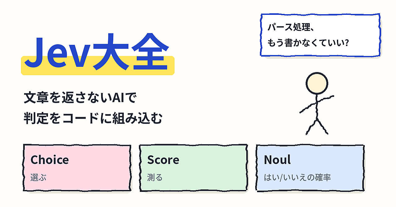 Jev大全|文章を返さないAIを実務に組み込む:実画面・Python・JavaScriptで学ぶ判定設計のアイキャッチ画像