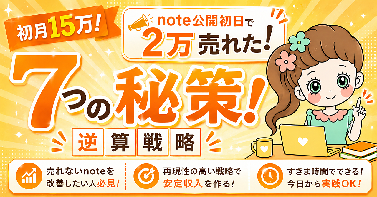 【初月15万!】note公開初日で2万売れた7つの秘策！
